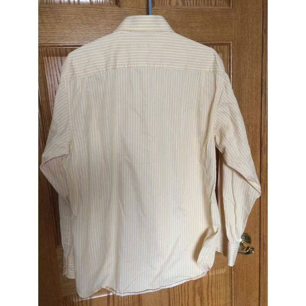 Men's Banana Republic Long Sleeved‎ Button Dress Shirt Large Yellow 16-16 1/2